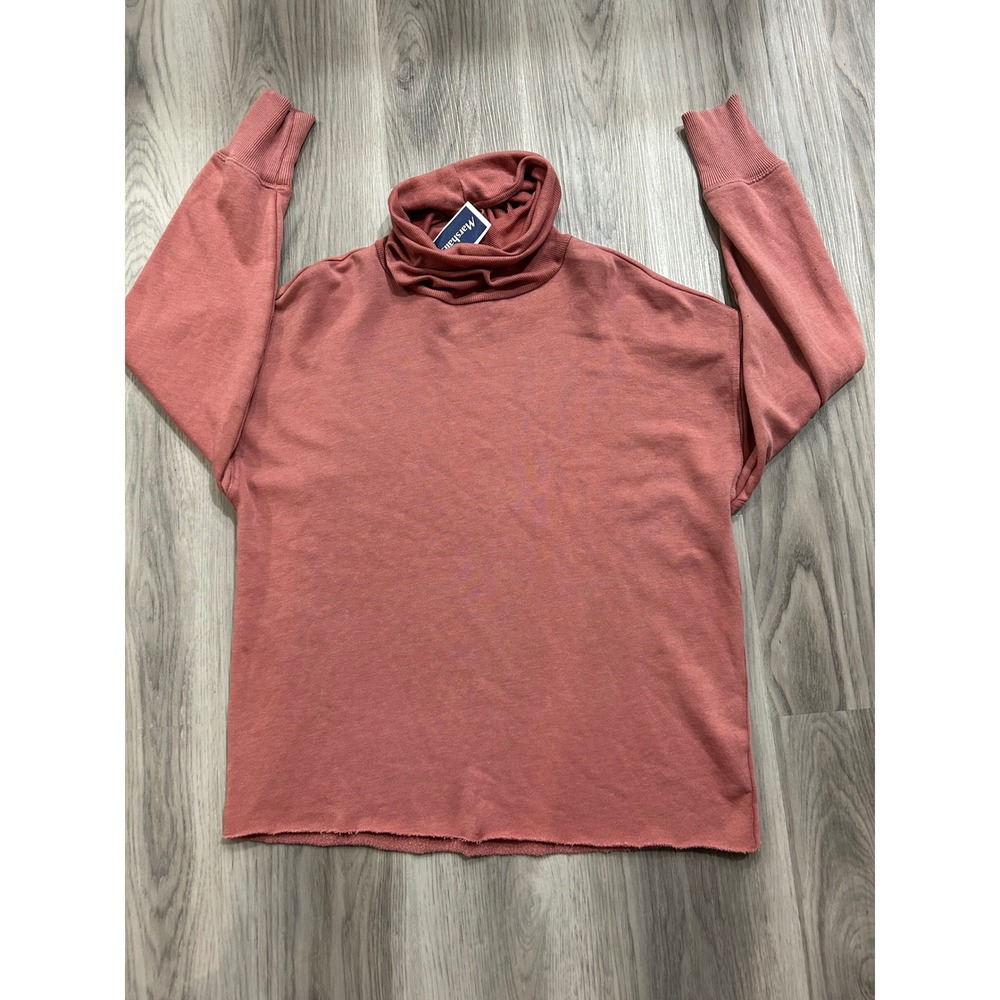 Aerie Pink Ribbed Sweatshirt Pullover oversized Xs preppy minimalist soft Easy